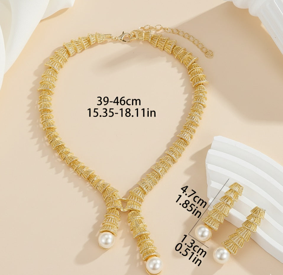 Gold plated Bridal Necklace and Earring Set