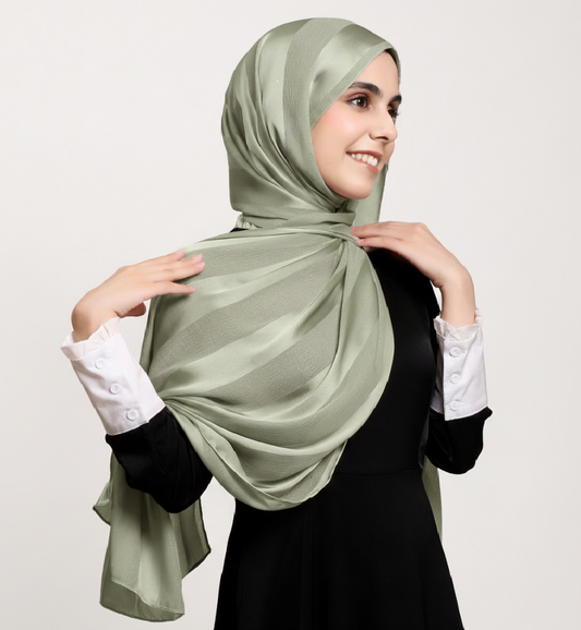 Luxury Satin-Striped Hijab
