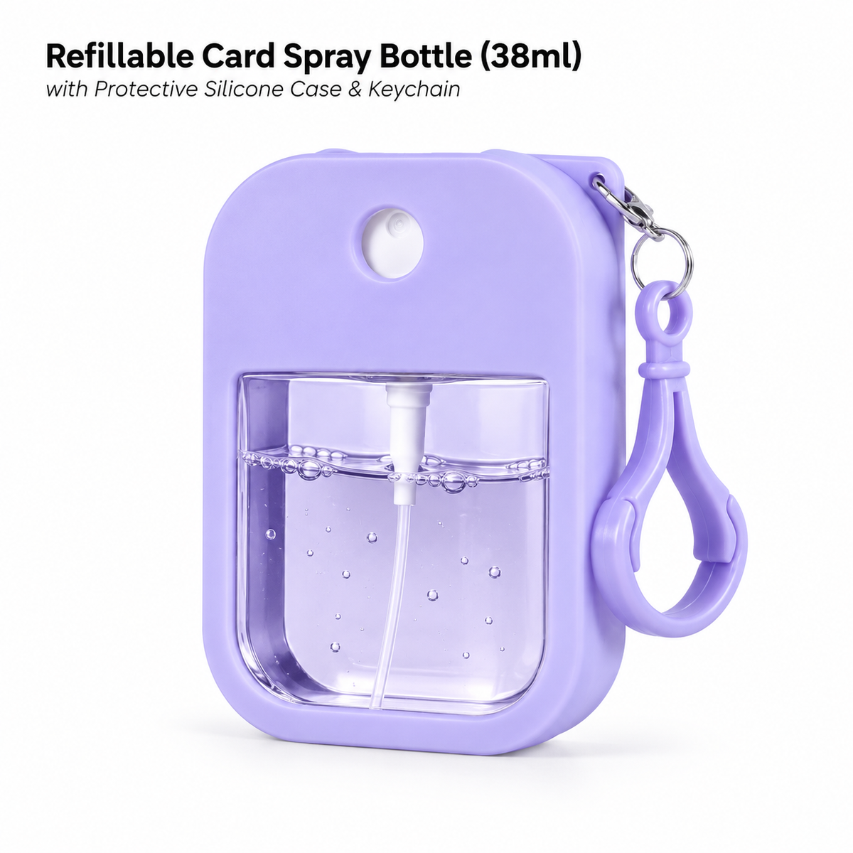 3-in-1 Card Spray Bottle (38ml) with Silicone Cover & Keychain