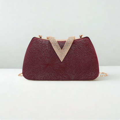 Luna V-Clutch Rhinestone Bag for Women
