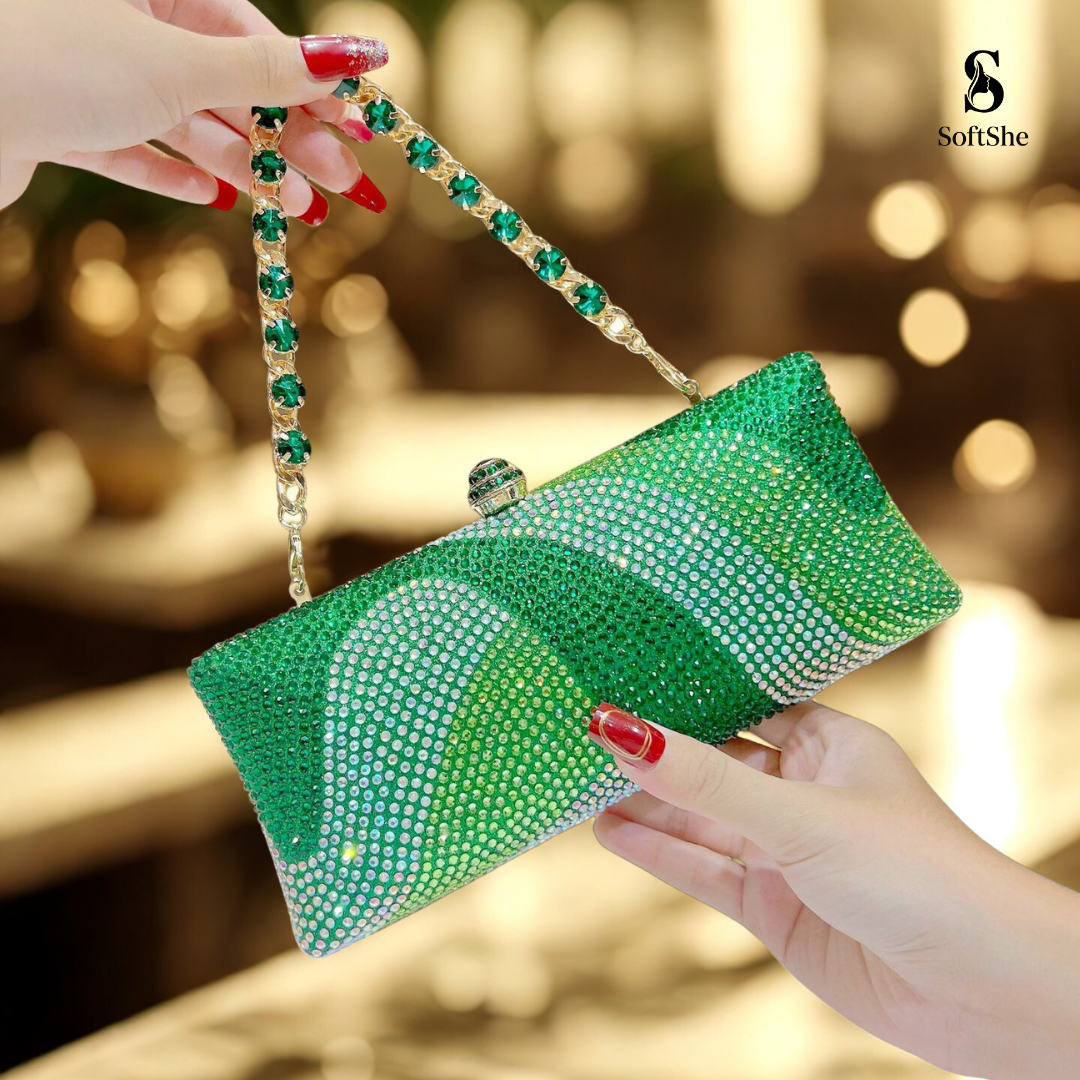 SoftShe Diamond Luxe Rhinestone Clutch