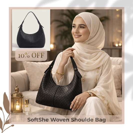SoftShe Woven Shoulder Bag
