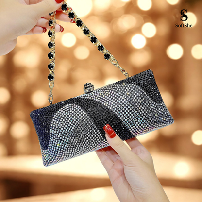 SoftShe Diamond Luxe Rhinestone Clutch