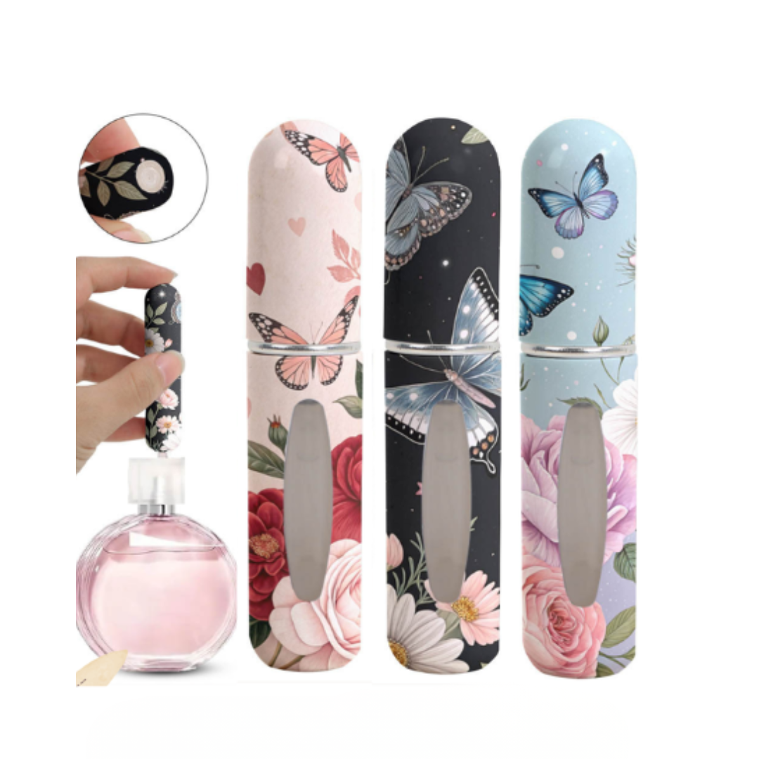 Cute & Elegant Mini Perfume Atomizer Floral Trio – 3 Pieces (5ml Each)