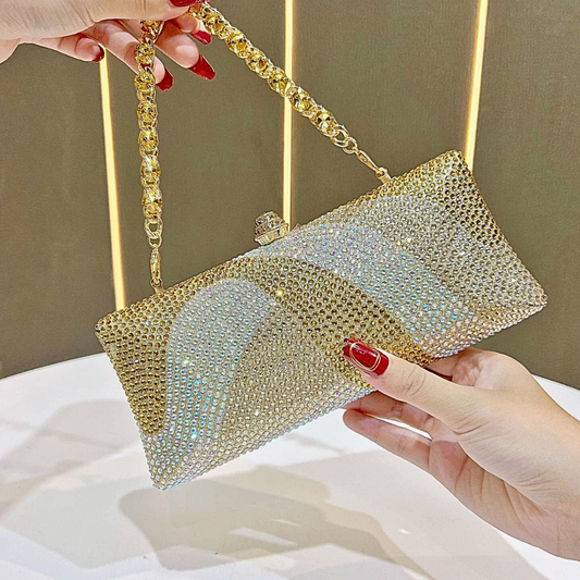 SoftShe Diamond Luxe Rhinestone Clutch