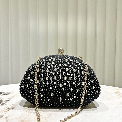 SoftShe Elegant Rhinestone Shell Clutch Bag