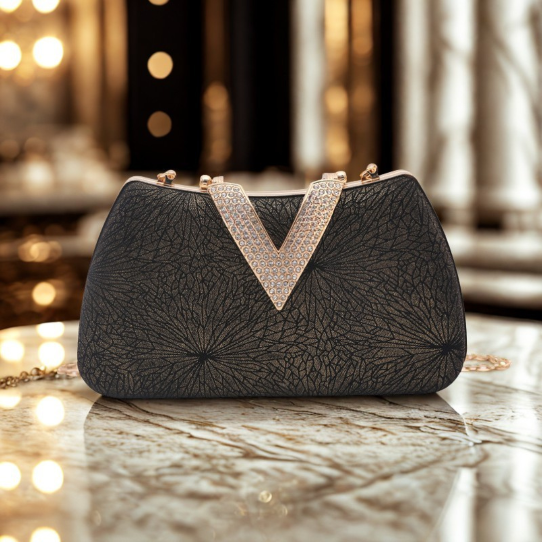 Luna V-Clutch Rhinestone Bag for Women
