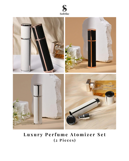 Luxury Refillable Perfume Atomizer Set – Black & White Duo (10ml ×2)