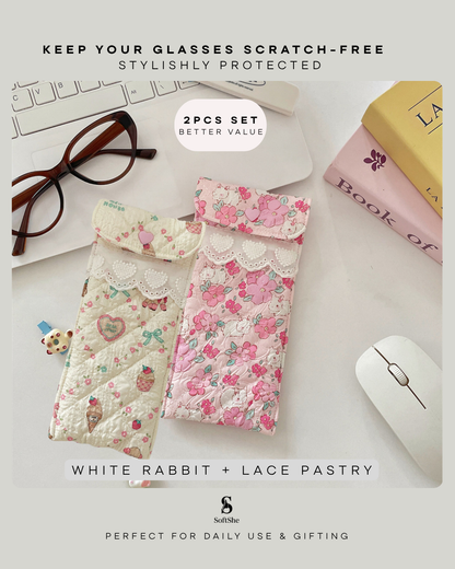 Quilted Eyeglasses Case for Women & Girls