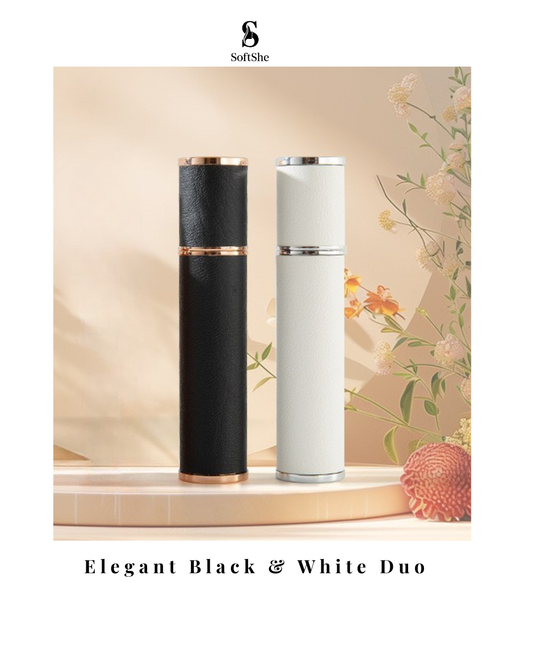Luxury Refillable Perfume Atomizer Set – Black & White Duo (10ml ×2)
