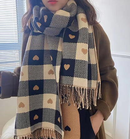 Faux Cashmere Plaid Winter shawl