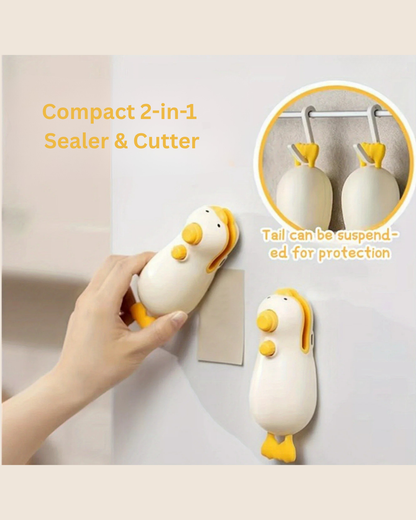 Cute Duck 2-in-1 Plastic Bag Sealer & Cutter