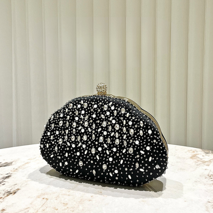 SoftShe Elegant Rhinestone Shell Clutch Bag