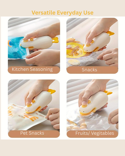 Cute Duck 2-in-1 Plastic Bag Sealer & Cutter