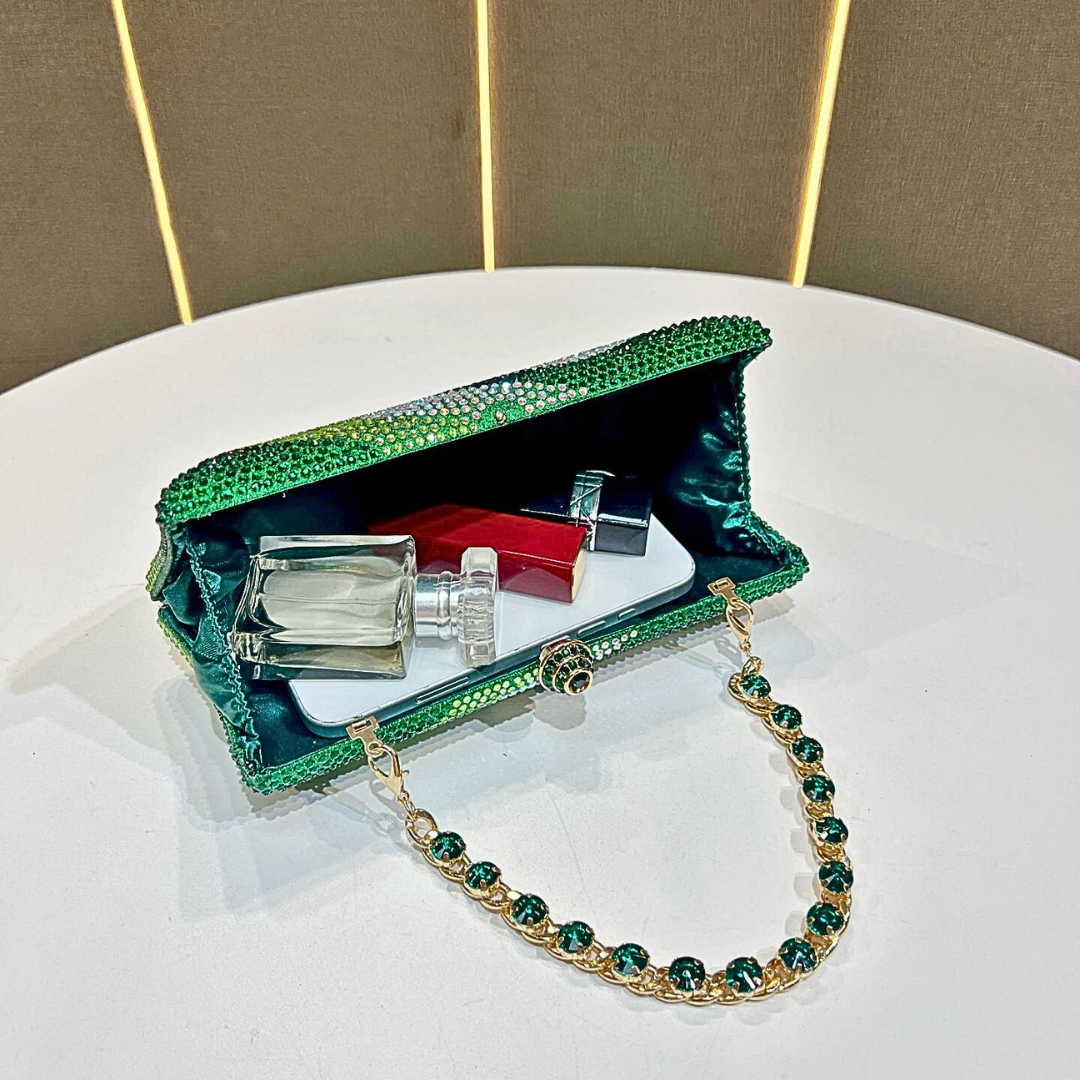 SoftShe Diamond Luxe Rhinestone Clutch