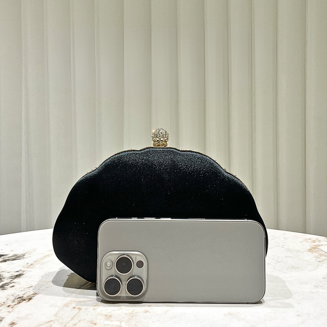 SoftShe Elegant Rhinestone Shell Clutch Bag