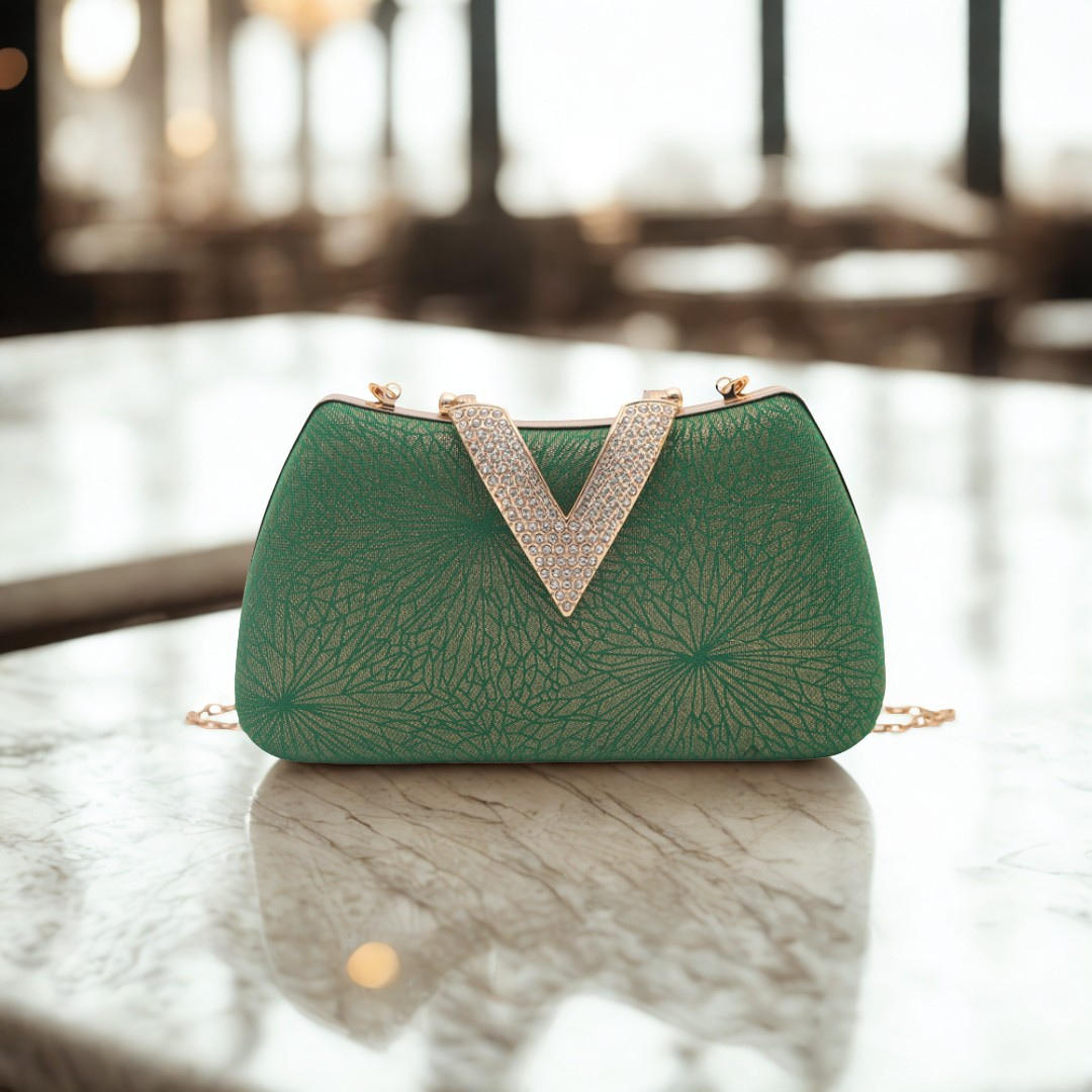 Luna V-Clutch Rhinestone Bag for Women