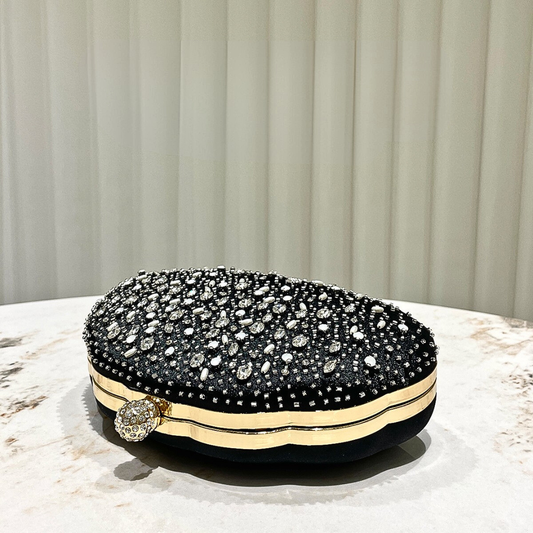 SoftShe Elegant Rhinestone Shell Clutch Bag
