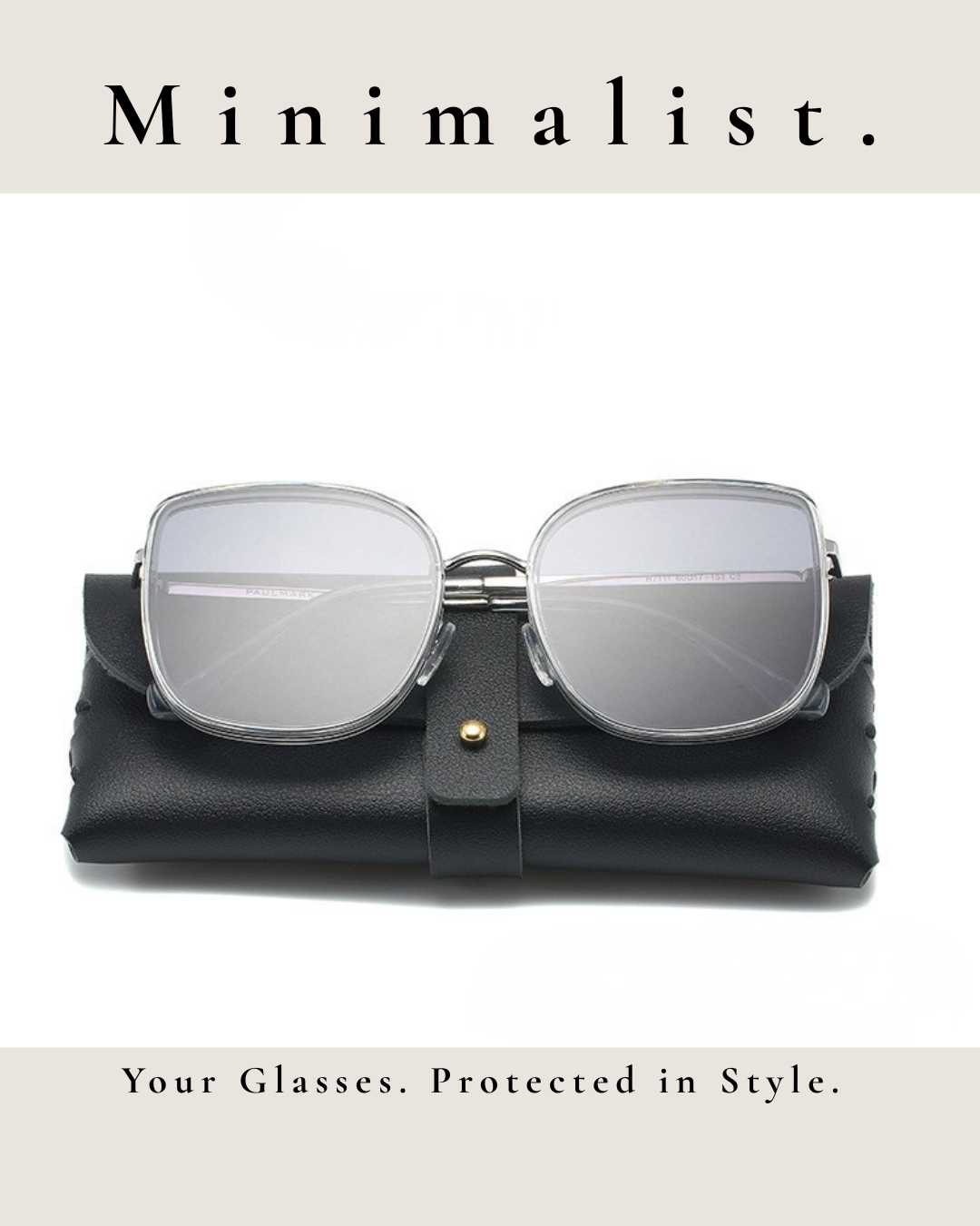 Premium Minimal Leather Glasses Case