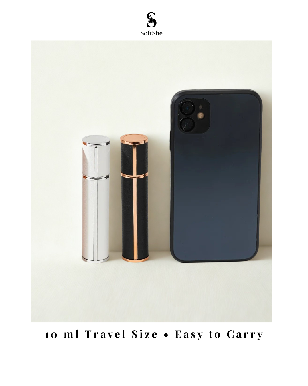 Luxury Refillable Perfume Atomizer Set – Black & White Duo (10ml ×2)