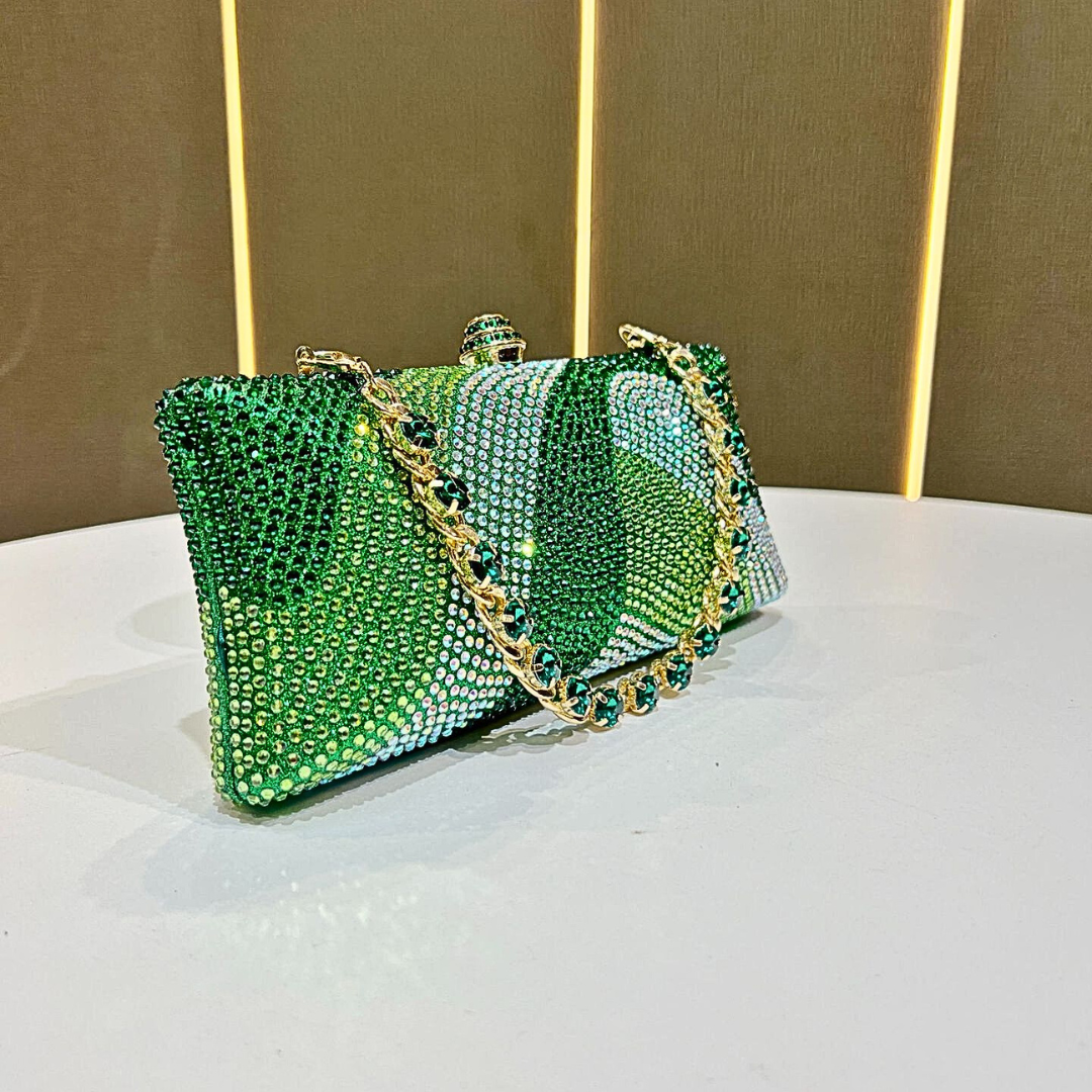 SoftShe Diamond Luxe Rhinestone Clutch