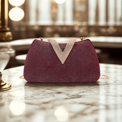 Luna V-Clutch Rhinestone Bag for Women