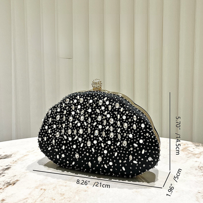 SoftShe Elegant Rhinestone Shell Clutch Bag