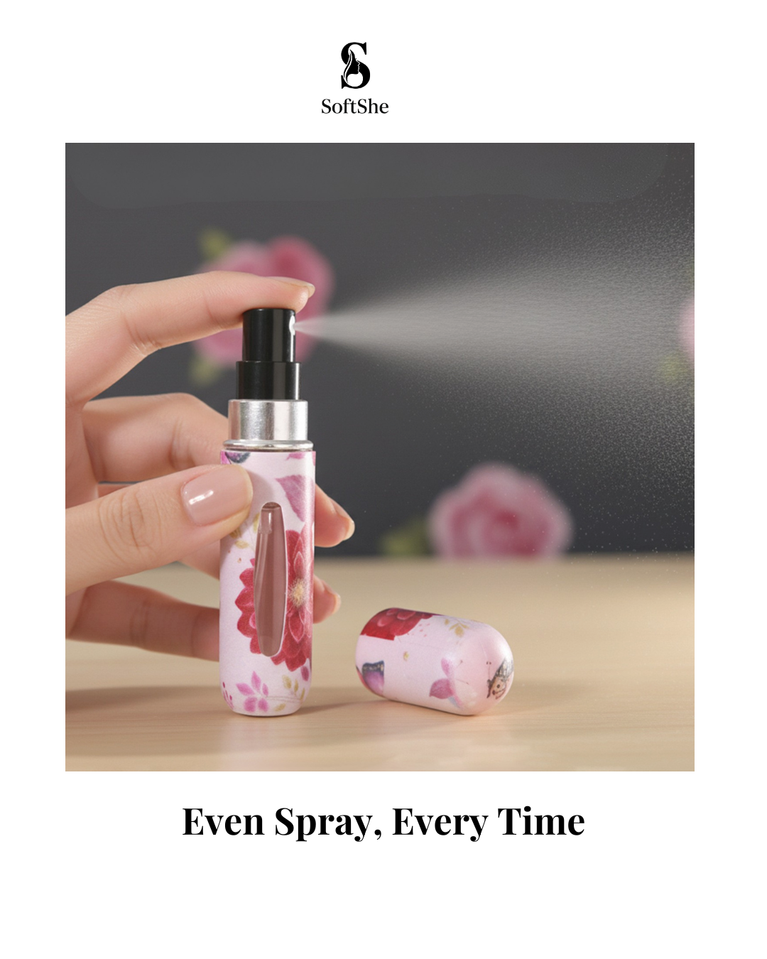 Cute & Elegant Mini Perfume Atomizer Floral Trio – 3 Pieces (5ml Each)
