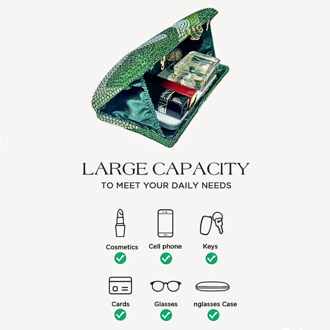 SoftShe Diamond Luxe Rhinestone Clutch