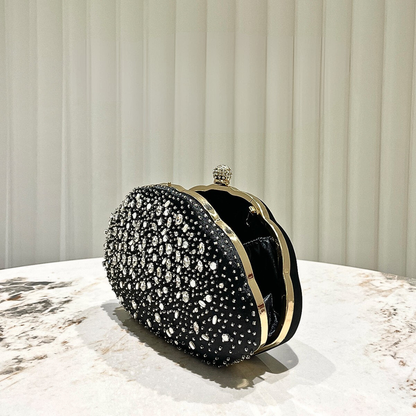 SoftShe Elegant Rhinestone Shell Clutch Bag