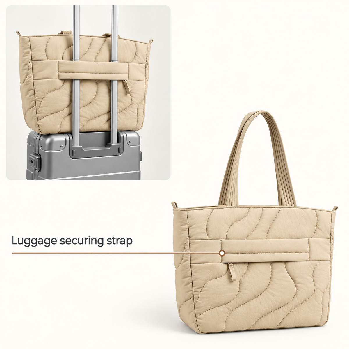 Premium Wave Quilted Puffer Tote Bag