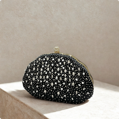 SoftShe Elegant Rhinestone Shell Clutch Bag