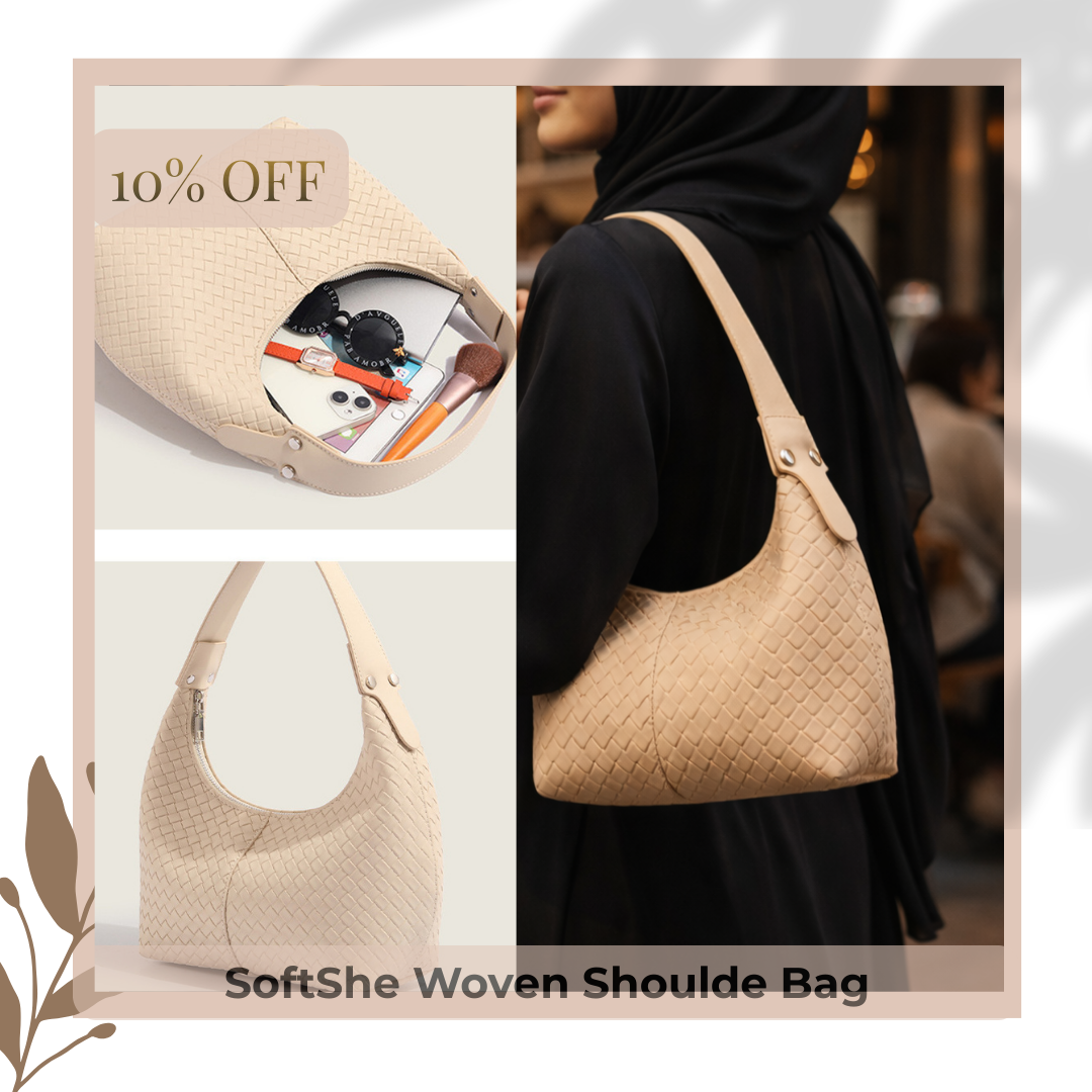 SoftShe Woven Shoulder Bag