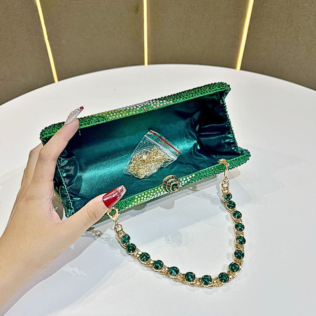 SoftShe Diamond Luxe Rhinestone Clutch