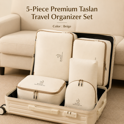 Taslan 5-Piece Premium Travel Luggage Organizer Set
