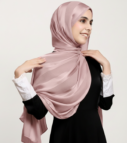 Luxury Satin-Striped Hijab