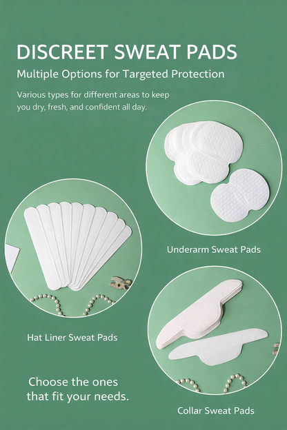 Sweat-Absorbent Pads for Underarms ( 40 PCs)  & Collars ( 20 PCs)
