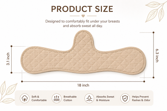 Sweat Absorbent Bra Liner Pads (2 PCS) – Reusable, Breathable Under Bra Pads