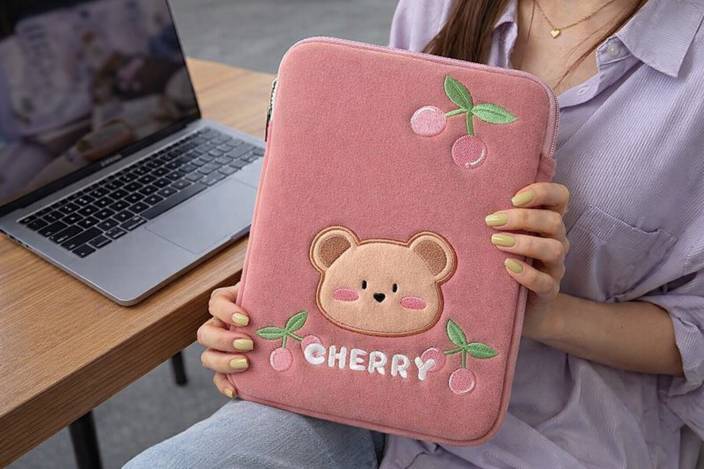 Cute Padded Cherry Laptop Sleeve