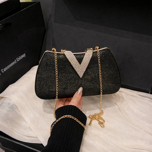 Luna V-Clutch Rhinestone Bag for Women
