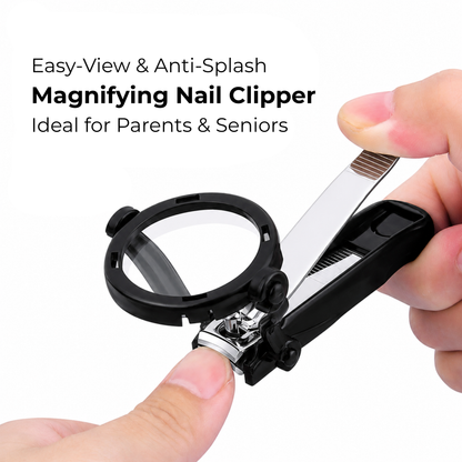 Magnifying Nail Clipper for Seniors – Large Wide Jaw, Anti-Splash & Ergonomic Design