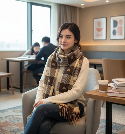 Faux Cashmere Plaid Winter shawl