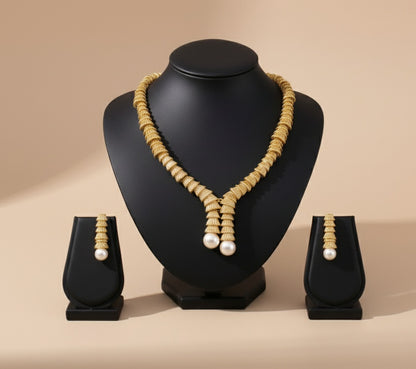 Gold plated Bridal Necklace and Earring Set