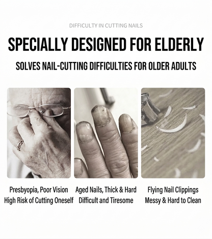 Magnifying Nail Clipper for Seniors – Large Wide Jaw, Anti-Splash & Ergonomic Design