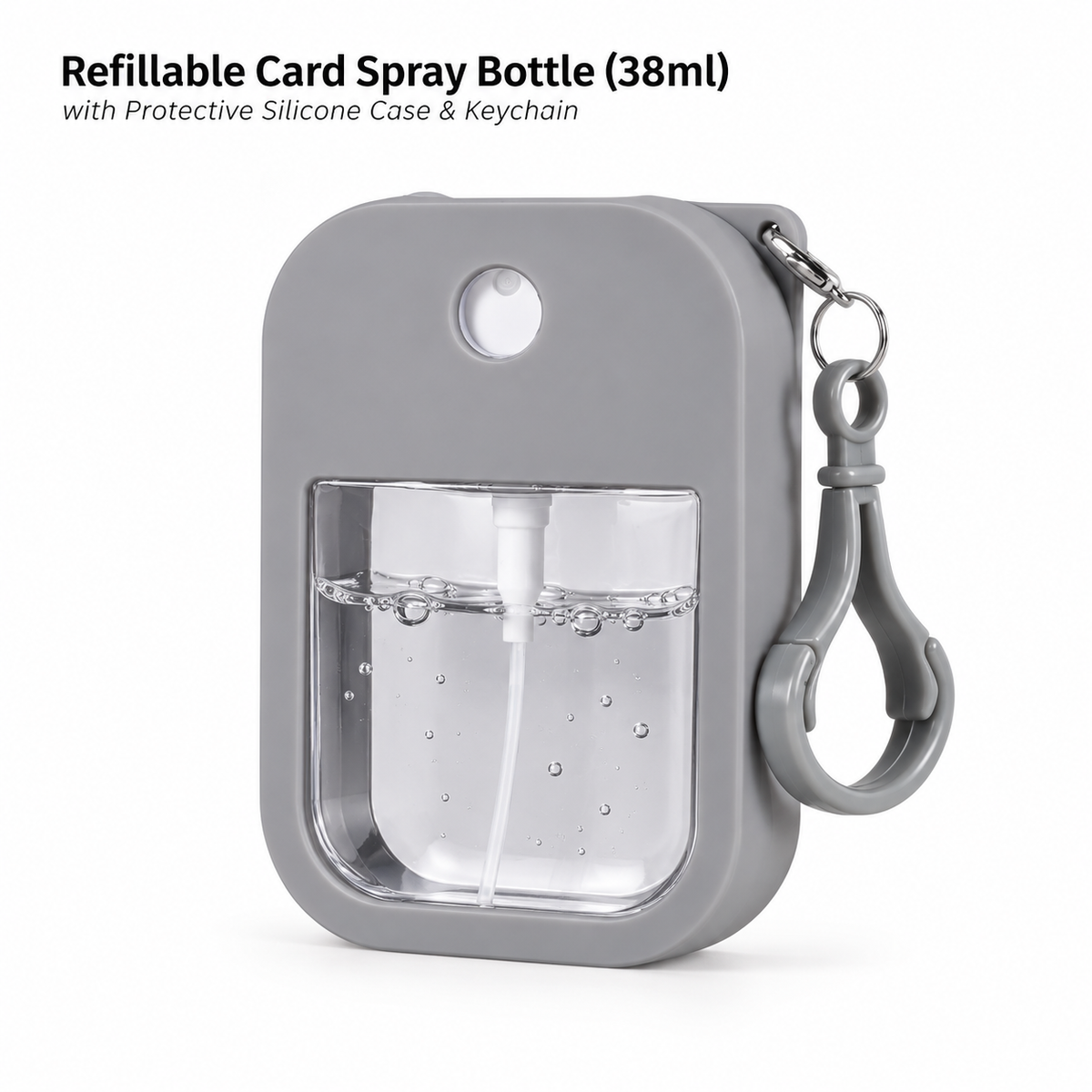 3-in-1 Card Spray Bottle (38ml) with Silicone Cover & Keychain