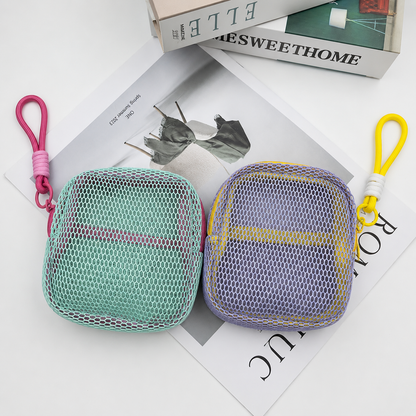 Tofu Mesh Dopamine Bag – Mini Travel Cosmetic & Accessories Organizer