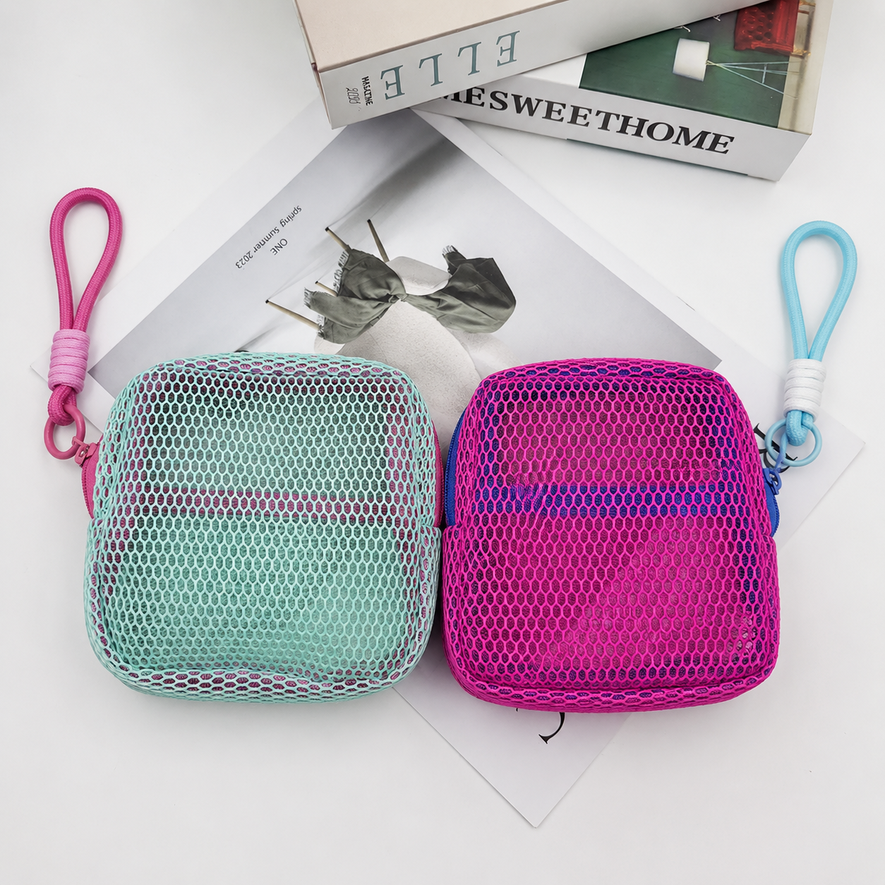 Tofu Mesh Dopamine Bag – Mini Travel Cosmetic & Accessories Organizer