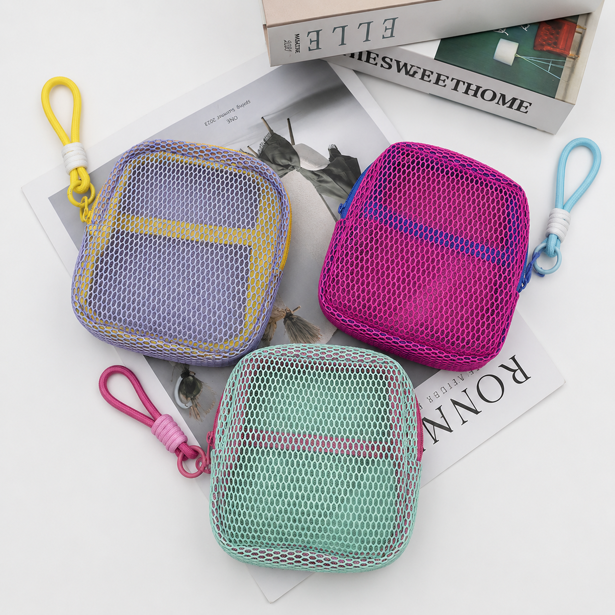Tofu Mesh Dopamine Bag – Mini Travel Cosmetic & Accessories Organizer
