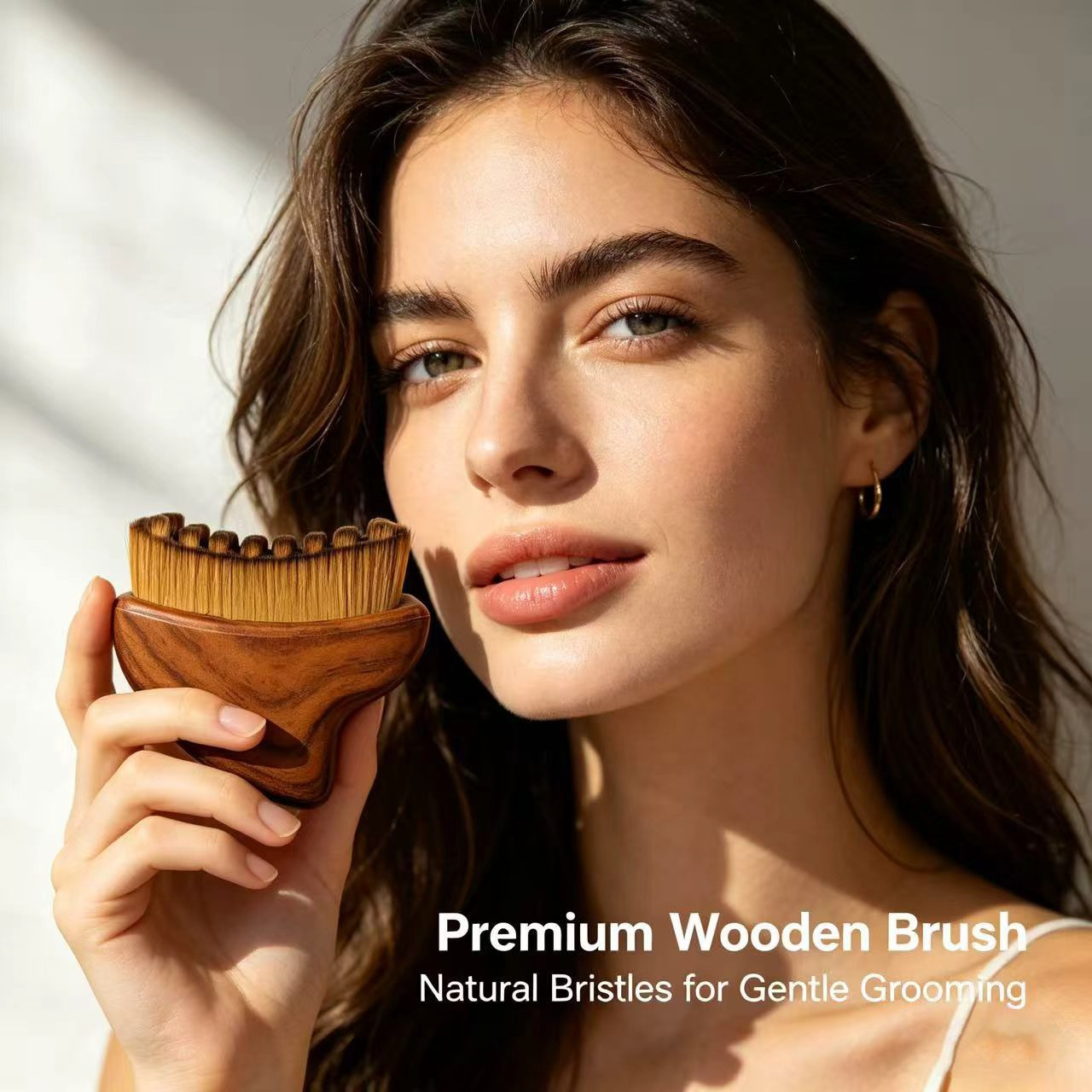 Vintage Wood-Grain Lymphatic Contour Brush