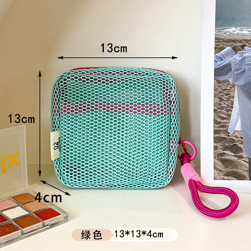 Tofu Mesh Dopamine Bag – Mini Travel Cosmetic & Accessories Organizer